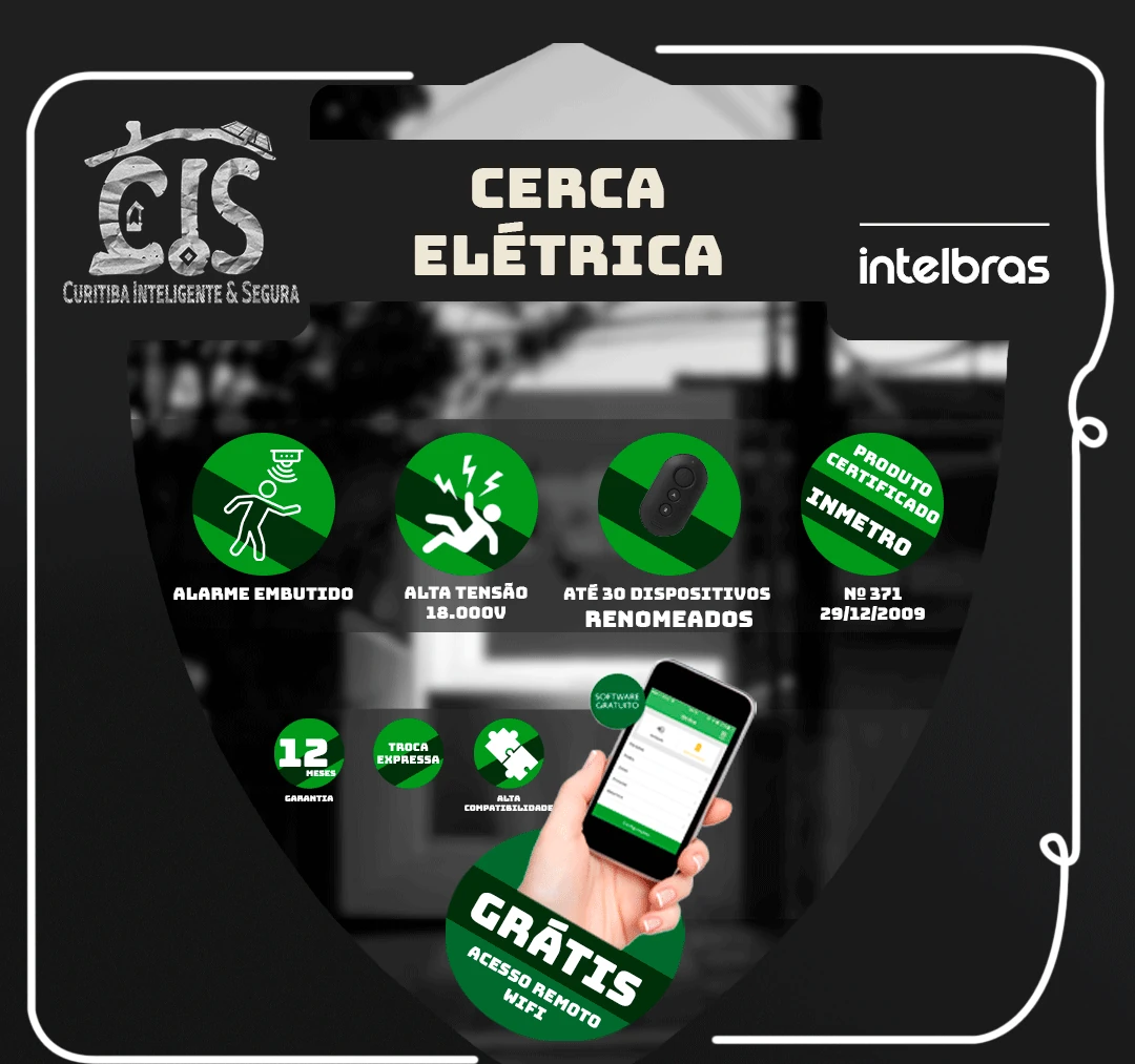 CIS — aplicação de cerca elétrica. Projeto híbrido com elementos assistidos por IA; contato e alegação de credenciamento removidos.