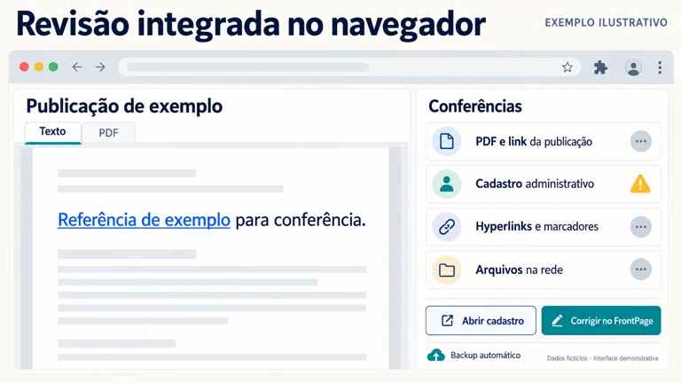 Reconstrução ilustrativa: Revisão integrada no navegador