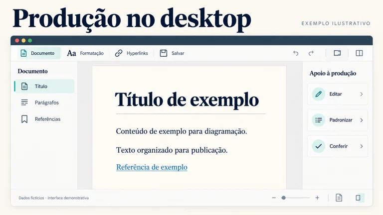 Reconstrução ilustrativa: Produção no desktop