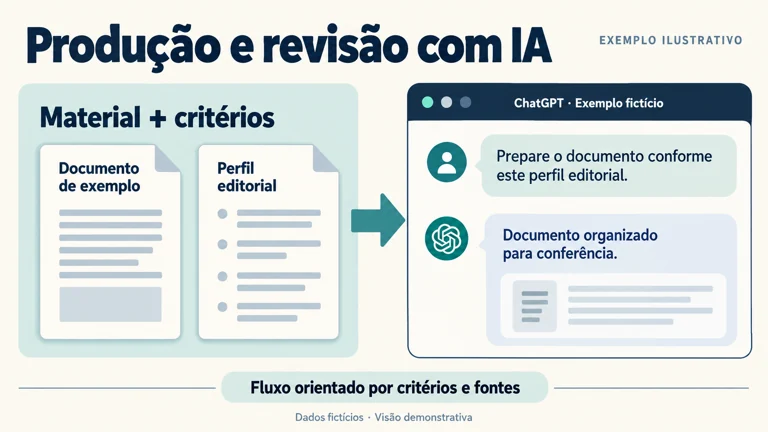 Reconstrução ilustrativa: Produção e revisão com IA