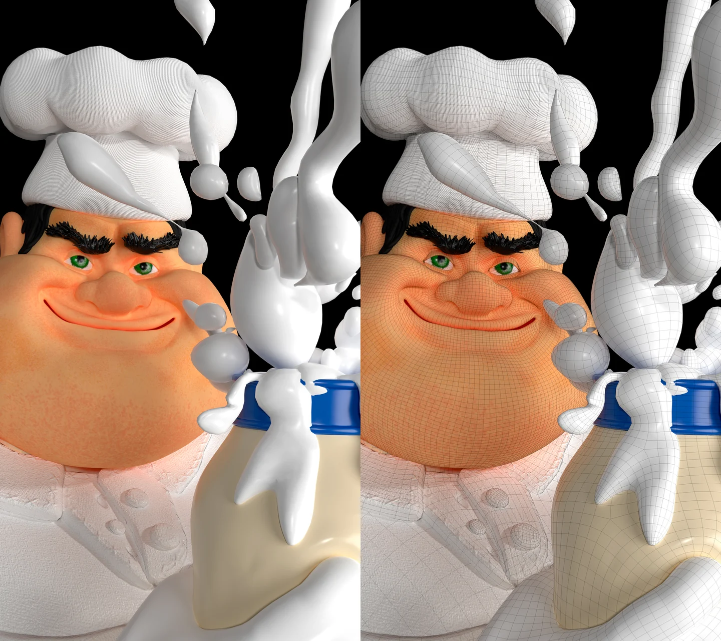 Chef — visualização da malha do modelo.